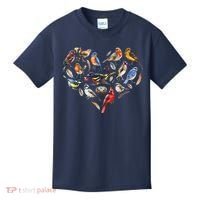 Forest Bird Heart Watching Cardinal Goldfinch Wren Chickadee Kids T-Shirt thumb 0