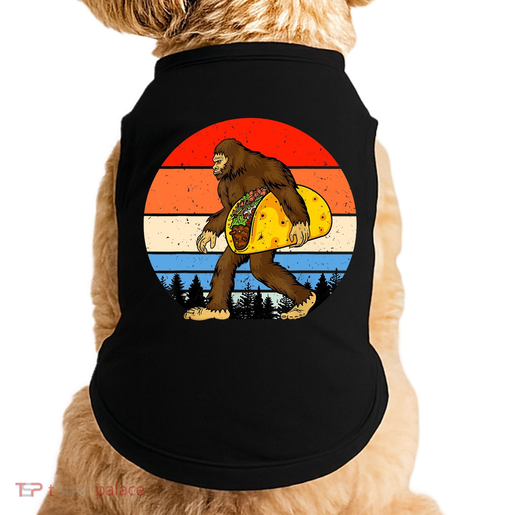 Funny Bigfoot Holding A Taco Gift Funny Taco Gift Doggie Tank