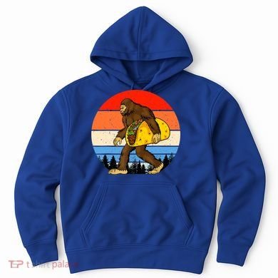 Funny Bigfoot Holding A Taco Gift Funny Taco Gift Hoodie