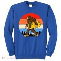 Funny Bigfoot Holding A Taco Gift Funny Taco Gift Sweatshirt thumb 0