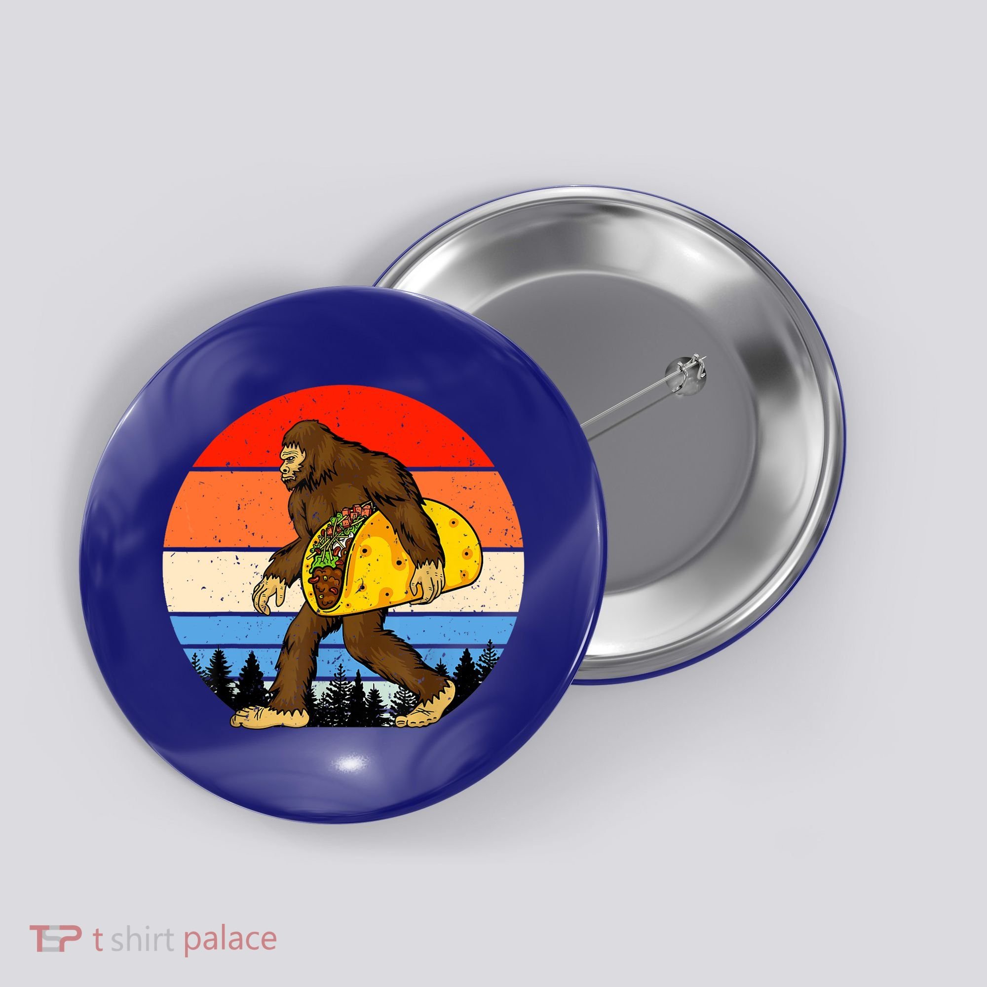 Funny Bigfoot Holding A Taco Gift Funny Taco Gift Button