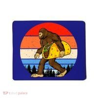 Funny Bigfoot Holding A Taco Gift Funny Taco Gift Mousepad thumb 0