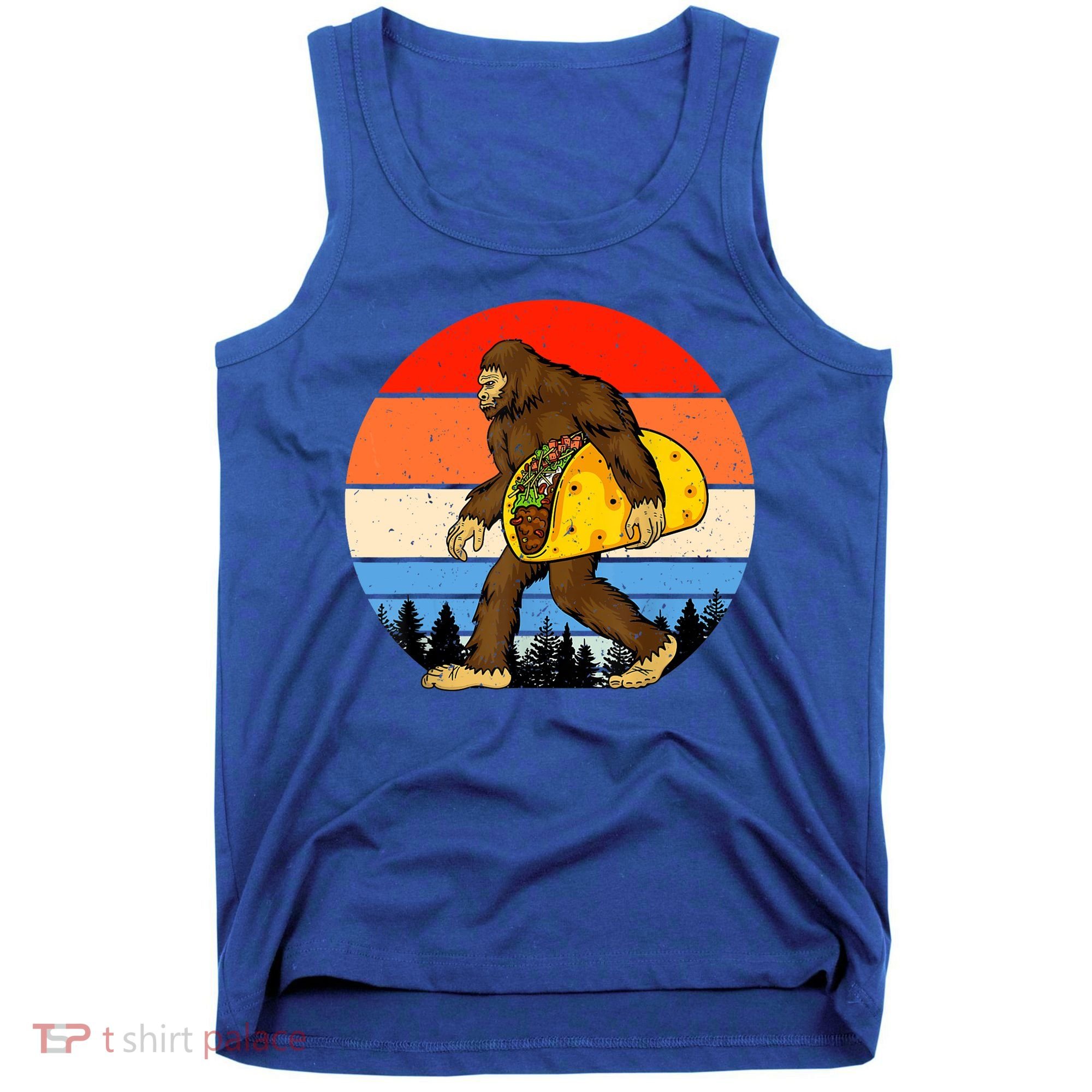 Funny Bigfoot Holding A Taco Gift Funny Taco Gift Tank Top