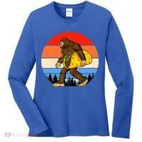 Funny Bigfoot Holding A Taco Gift Funny Taco Gift Women's Long Sleeve Shirt thumb 0