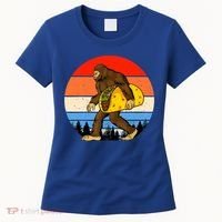 Funny Bigfoot Holding A Taco Gift Funny Taco Gift Women's T-Shirt thumb 0