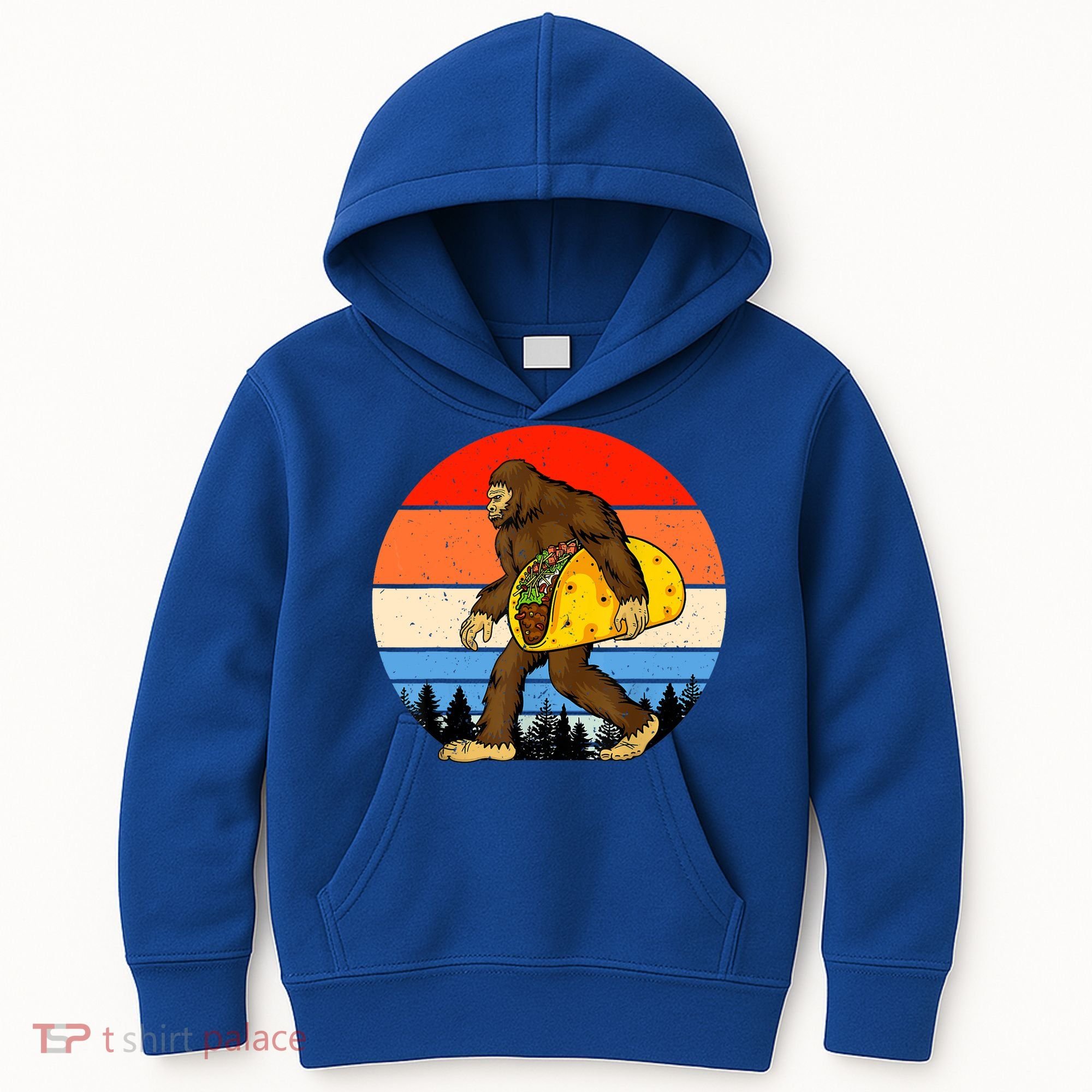Funny Bigfoot Holding A Taco Gift Funny Taco Gift Kids Hoodie