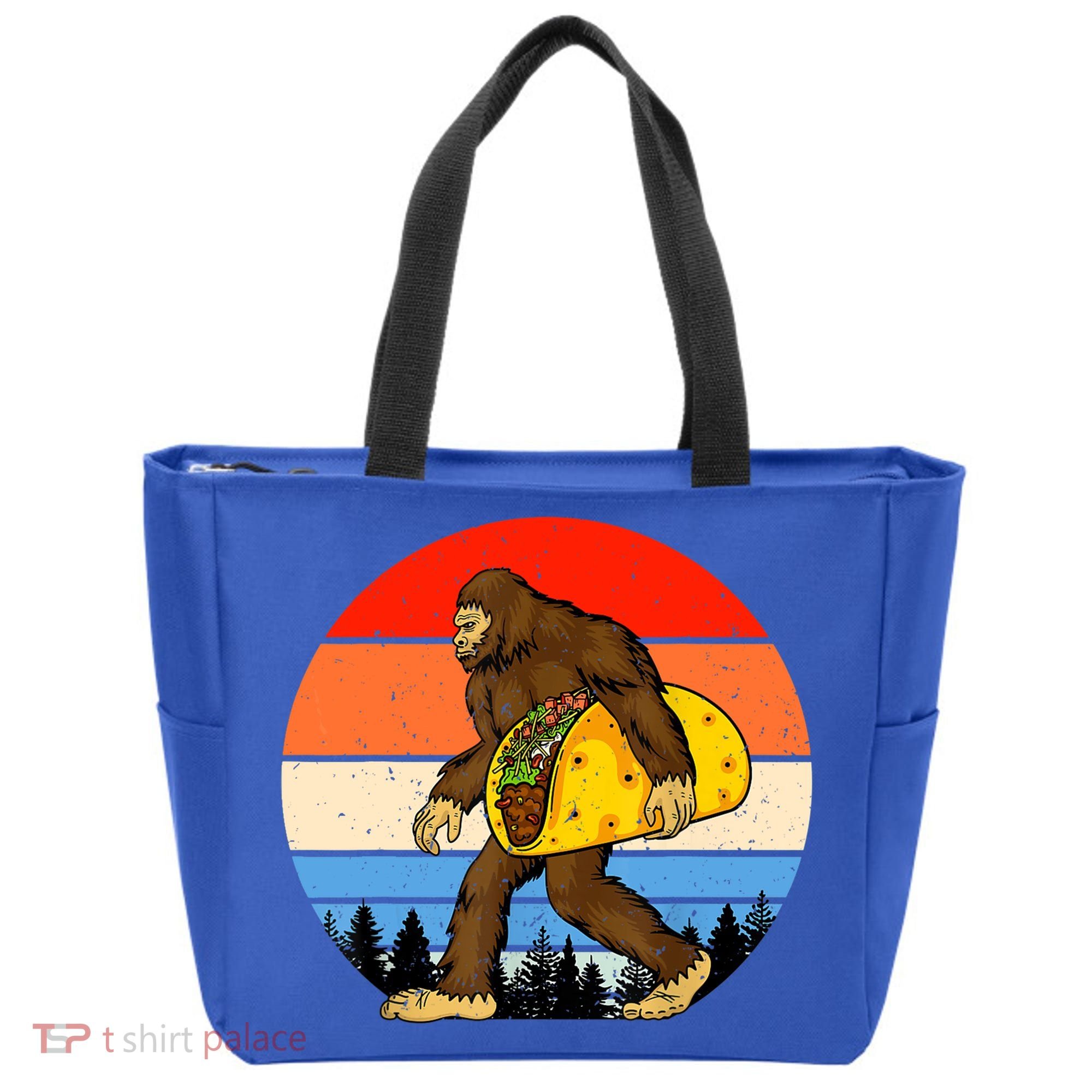 Funny Bigfoot Holding A Taco Gift Funny Taco Gift Tote Bag