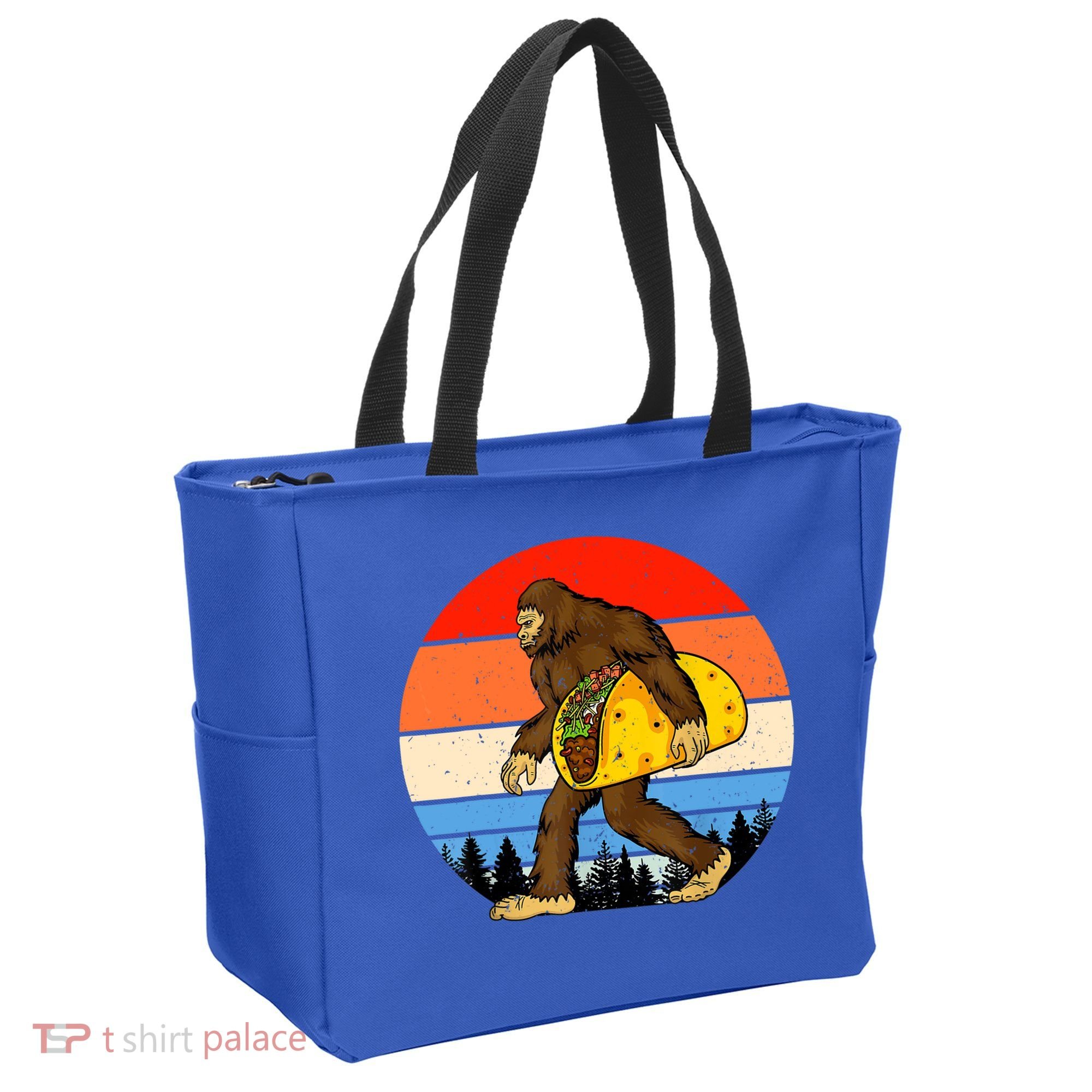 Funny Bigfoot Holding A Taco Gift Funny Taco Gift Tote Bag