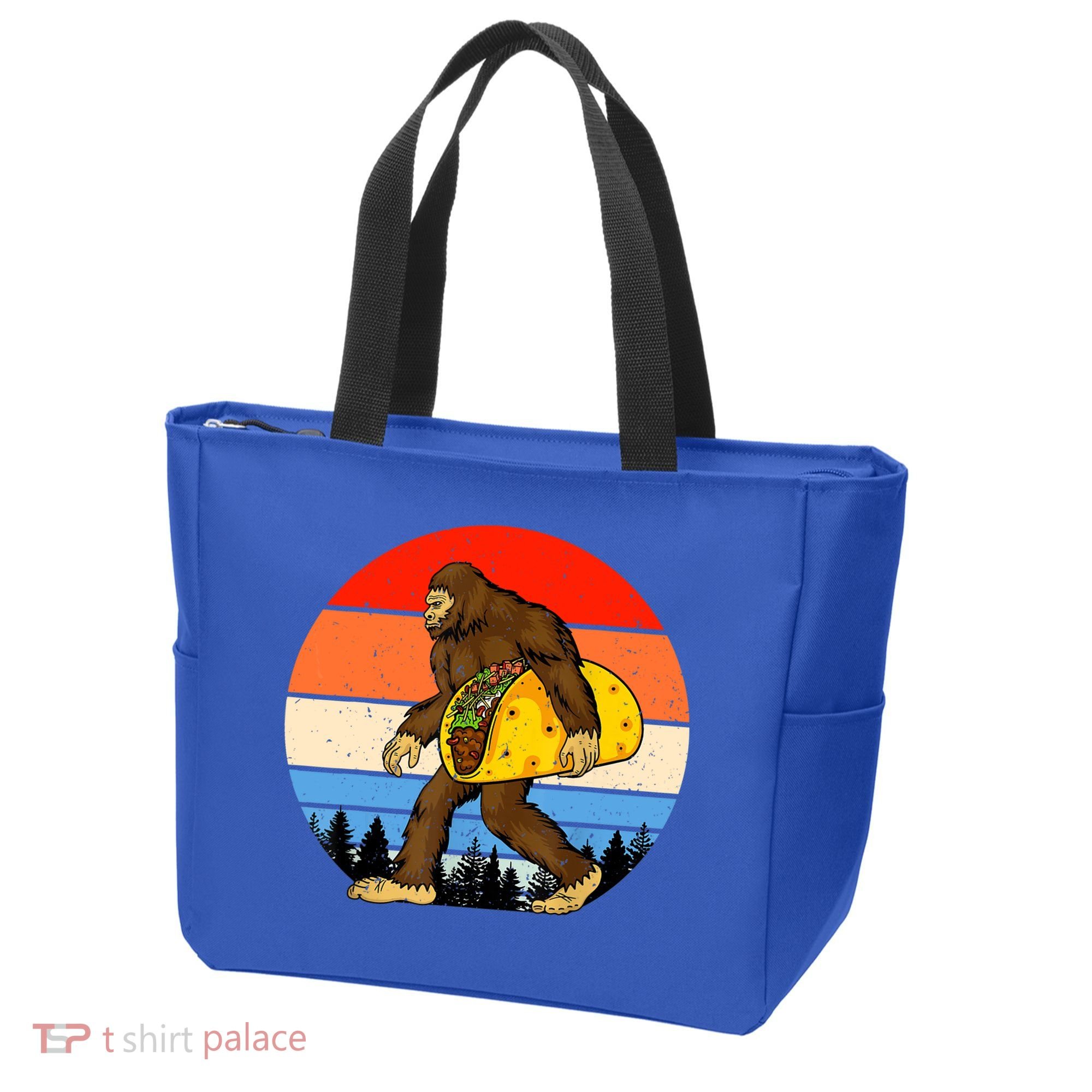 Funny Bigfoot Holding A Taco Gift Funny Taco Gift Tote Bag