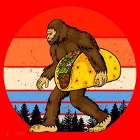 Funny Bigfoot Holding A Taco Gift Funny Taco Gift Santa Hat thumb 1