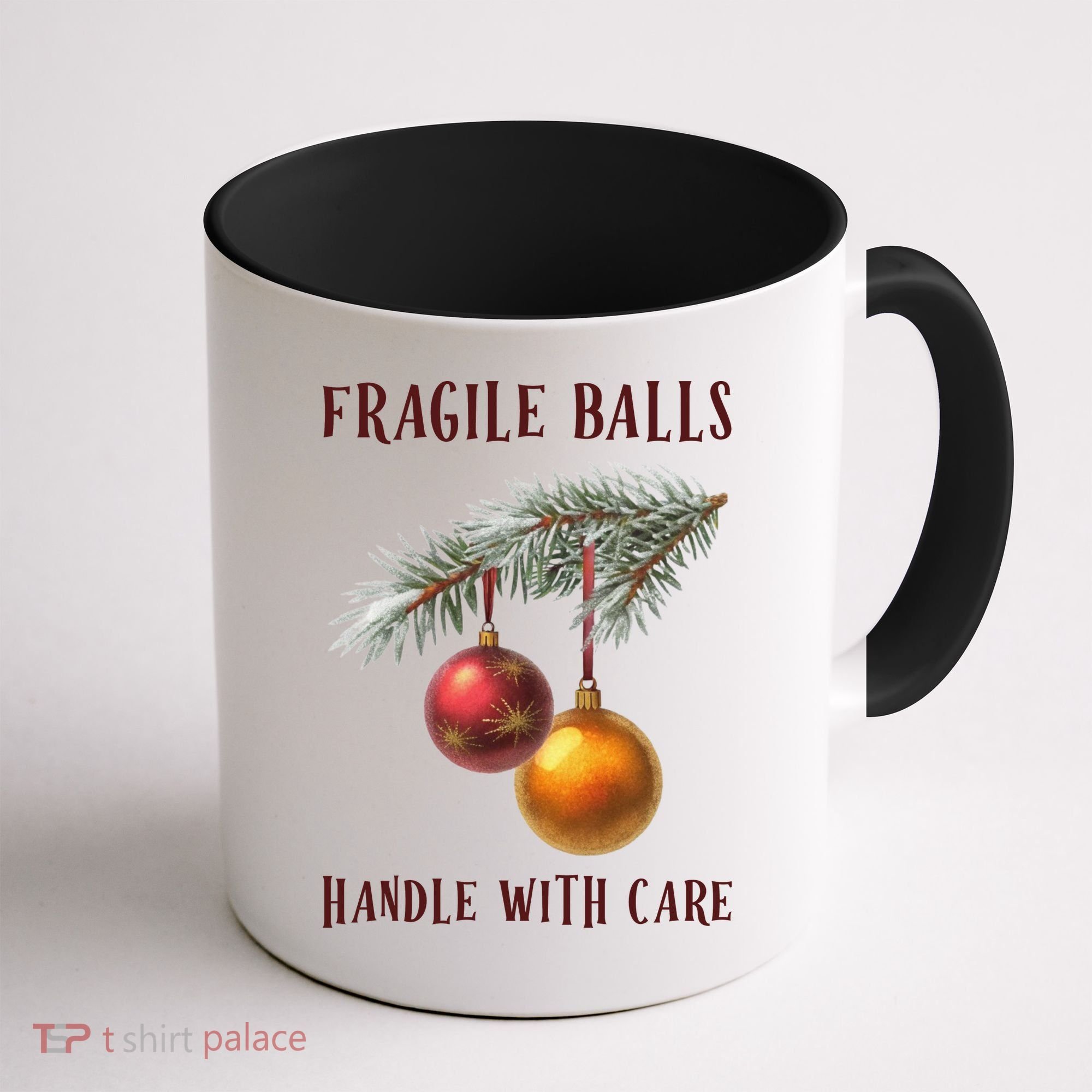 Fragile Balls Handle With Care Funny Offensive Christmas Coffee Mug