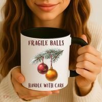 Fragile Balls Handle With Care Funny Offensive Christmas Coffee Mug thumb 3