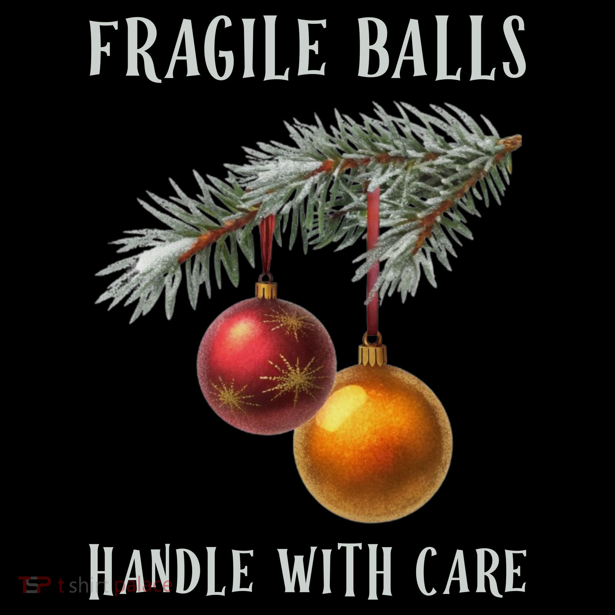 Fragile Balls Handle With Care Funny Offensive Christmas Women's Hoodie