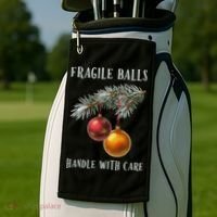 Fragile Balls Handle With Care Funny Offensive Christmas Golf Towel thumb 2