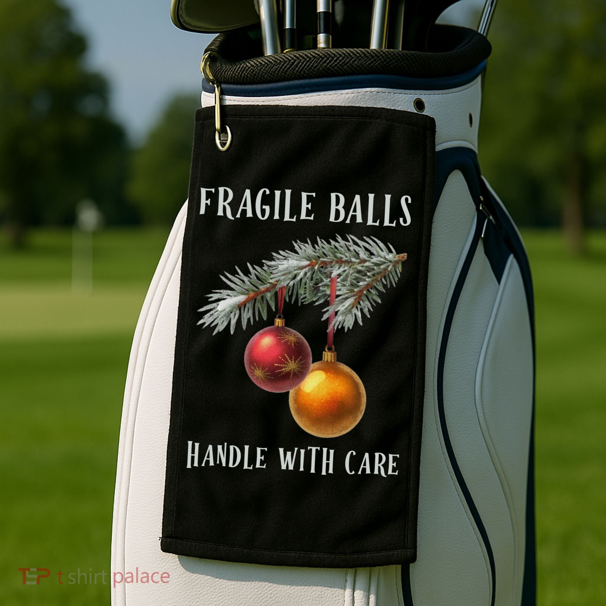 Fragile Balls Handle With Care Funny Offensive Christmas Golf Towel
