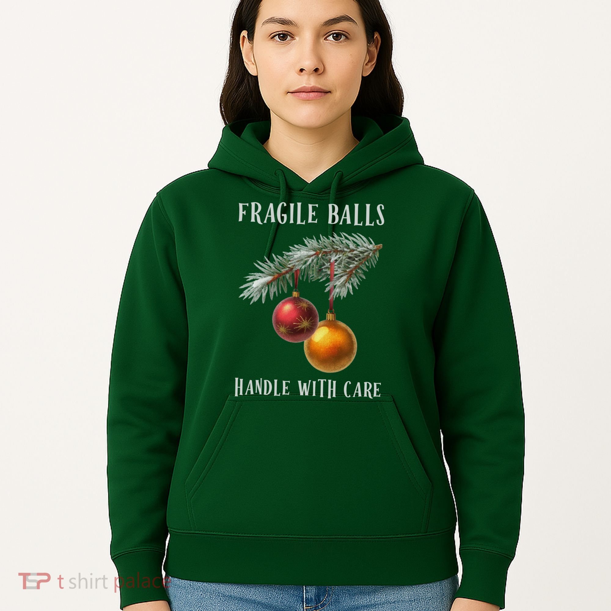 Fragile Balls Handle With Care Funny Offensive Christmas Hoodie