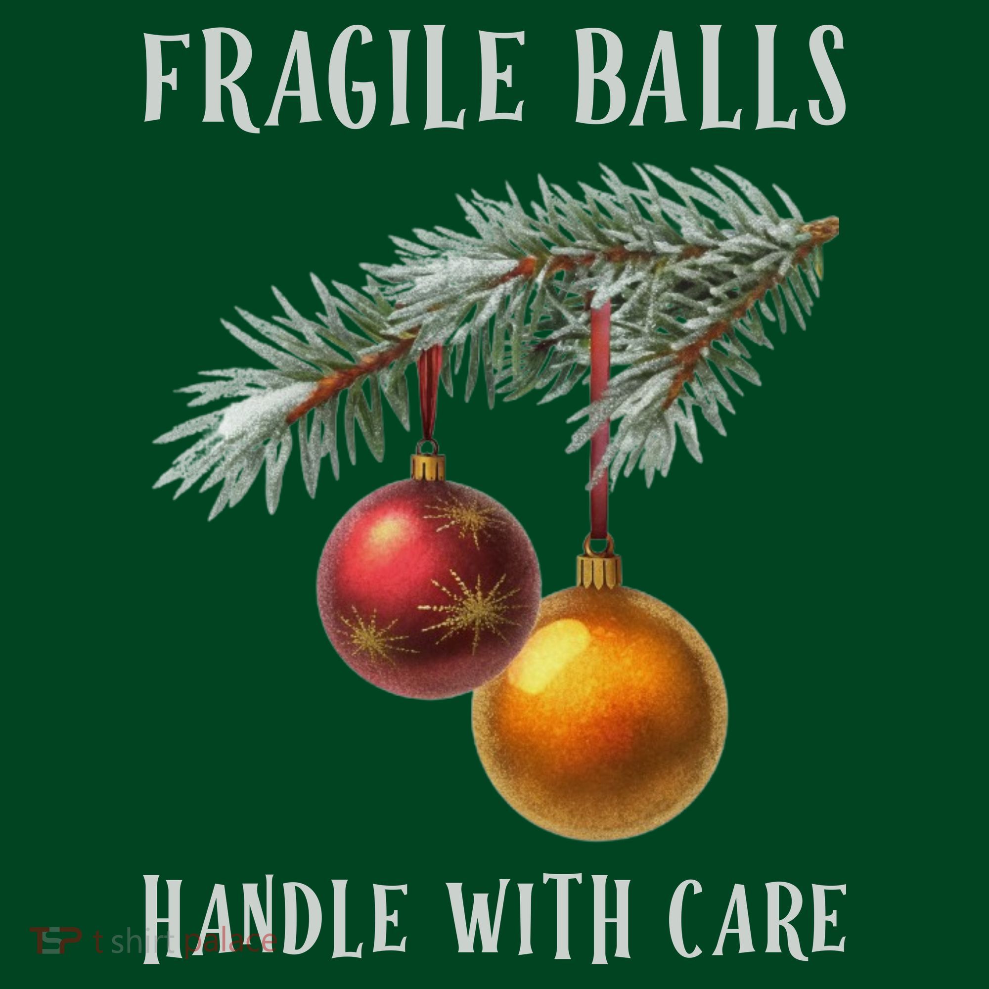 Fragile Balls Handle With Care Funny Offensive Christmas Apron