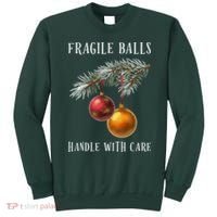 Fragile Balls Handle With Care Funny Offensive Christmas Sweatshirt thumb 0