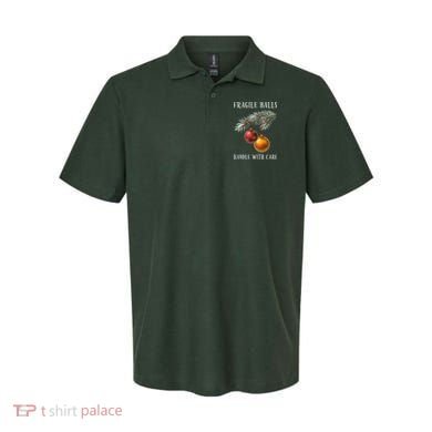 Fragile Balls Handle With Care Funny Offensive Christmas Polo
