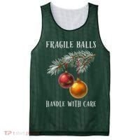 Fragile Balls Handle With Care Funny Offensive Christmas Mesh Reversible Basketball Jersey Tank thumb 0