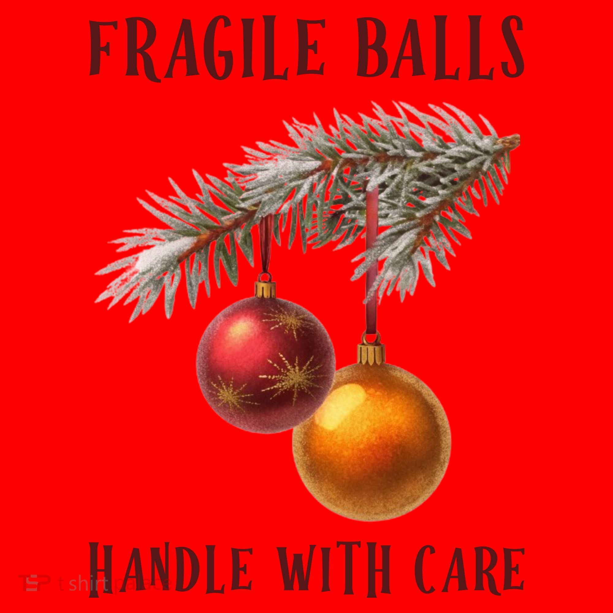 Fragile Balls Handle With Care Funny Offensive Christmas Santa Hat