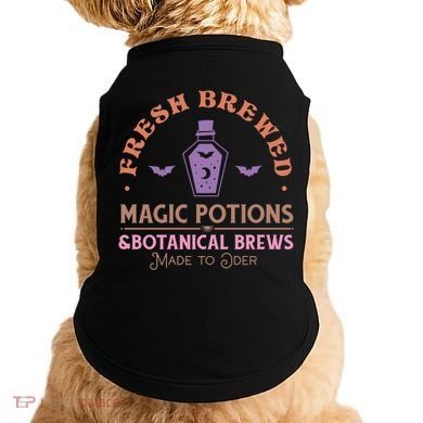 Fresh Brewed Halloween Witch Sign Witchy Mystical Magical Cute Gift Doggie Tank