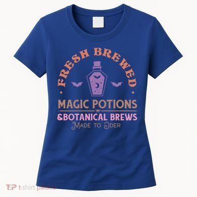 Fresh Brewed Halloween Witch Sign Witchy Mystical Magical Cute Gift Women's T-Shirt