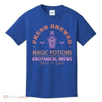 Fresh Brewed Halloween Witch Sign Witchy Mystical Magical Cute Gift Kids T-Shirt