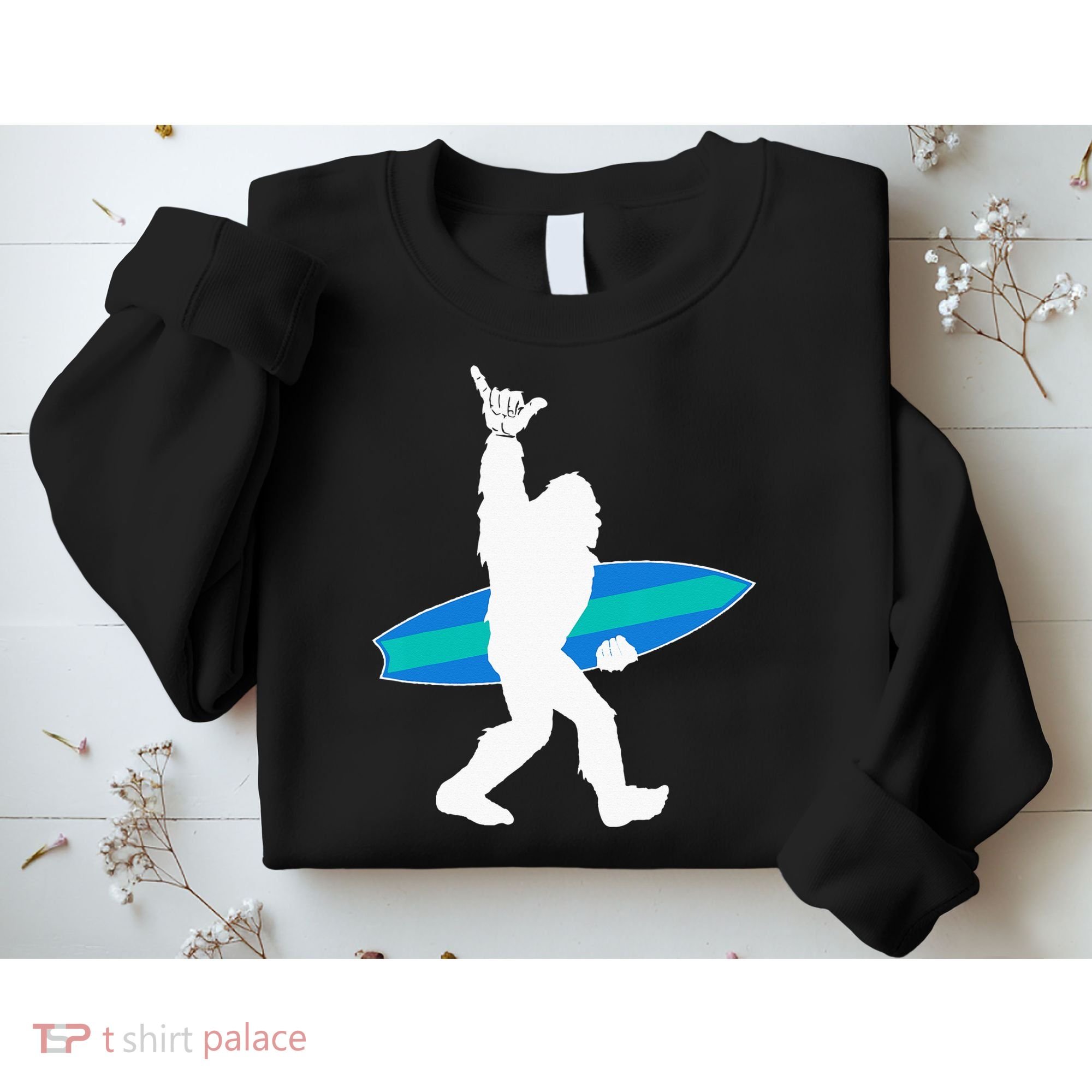 Funny Bigfoot Hang Loose Gift For Shaka Aloha Surfer Lovers Sweatshirt