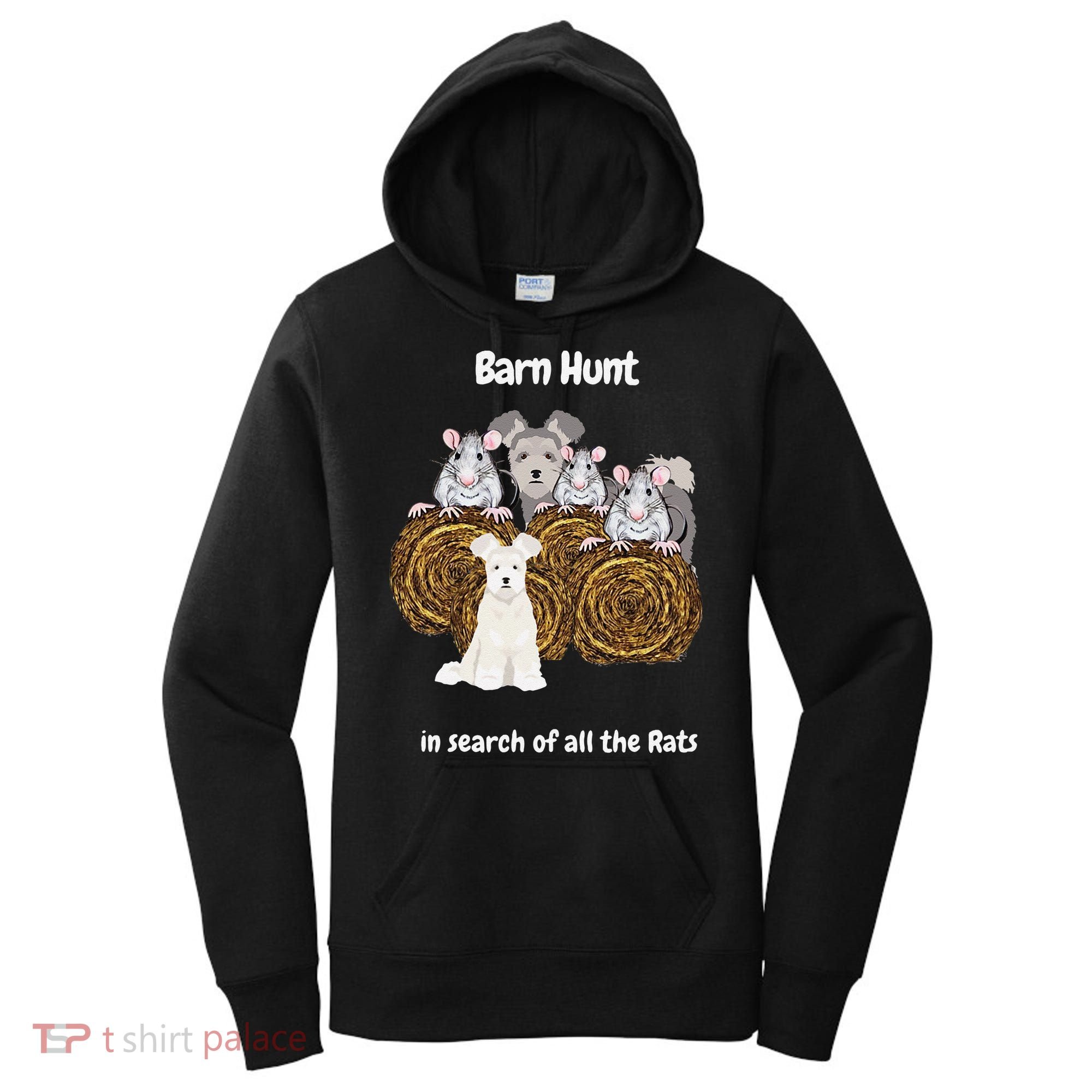Funny Barn Hunt In Search Of Rats With A Pumi Dog Women's Hoodie
