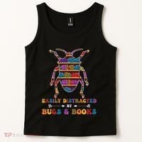 Funny Bug Insects Easily Distracted By Bugs Biology Teacher Tank Top thumb 2