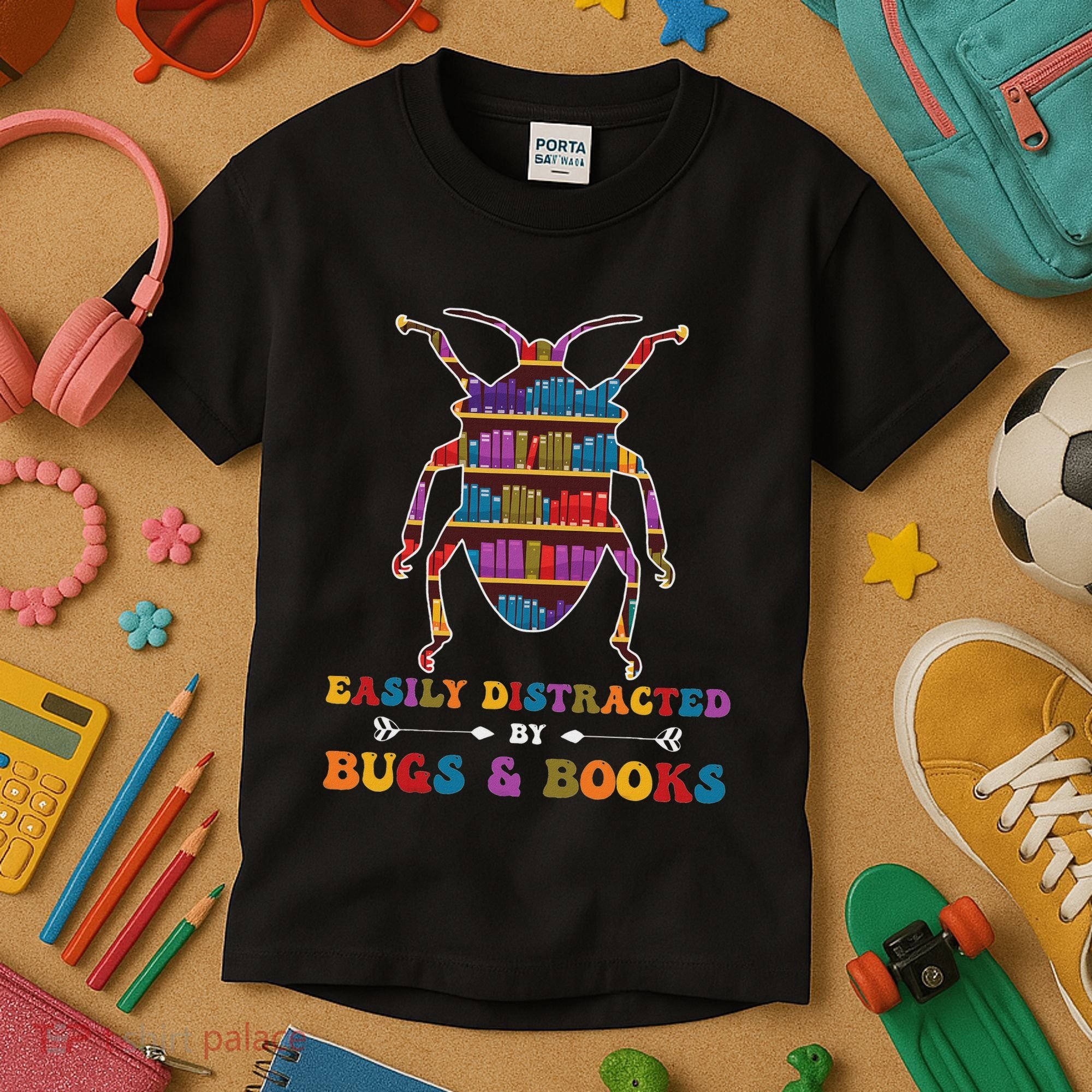 Funny Bug Insects Easily Distracted By Bugs Biology Teacher Kids T-Shirt