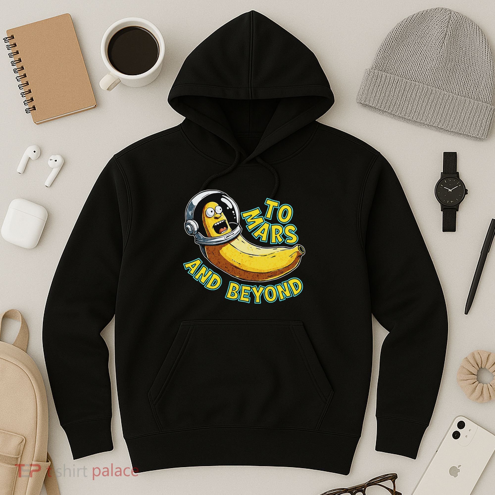 Funny Banana In Space To Mars And Beyound Star Astronaut Hoodie