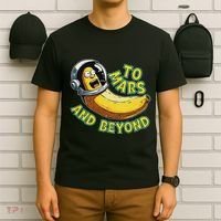 Funny Banana In Space To Mars And Beyound Star Astronaut T-Shirt thumb 6