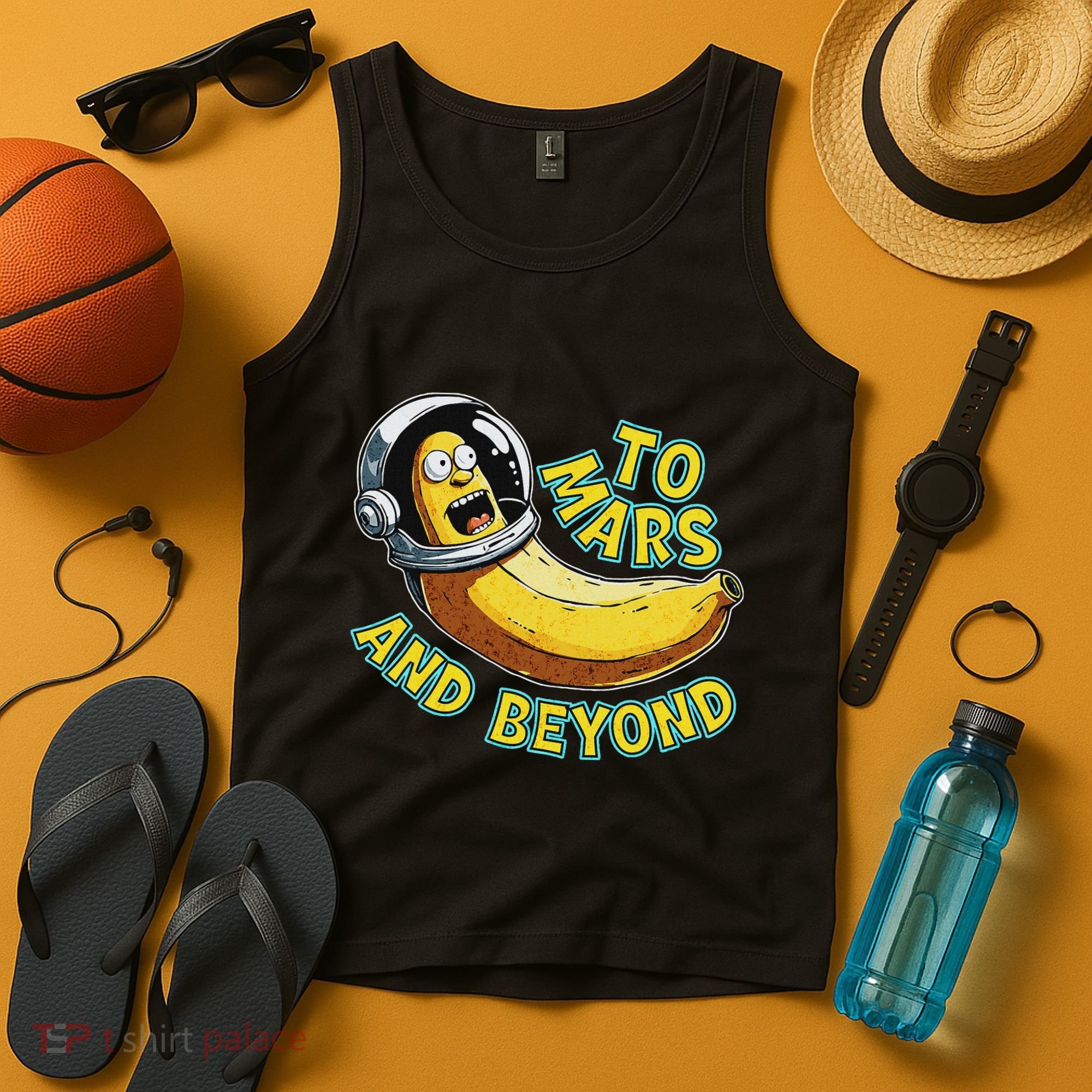 Funny Banana In Space To Mars And Beyound Star Astronaut Tank Top