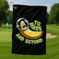 Funny Banana In Space To Mars And Beyound Star Astronaut Golf Towel thumb 1