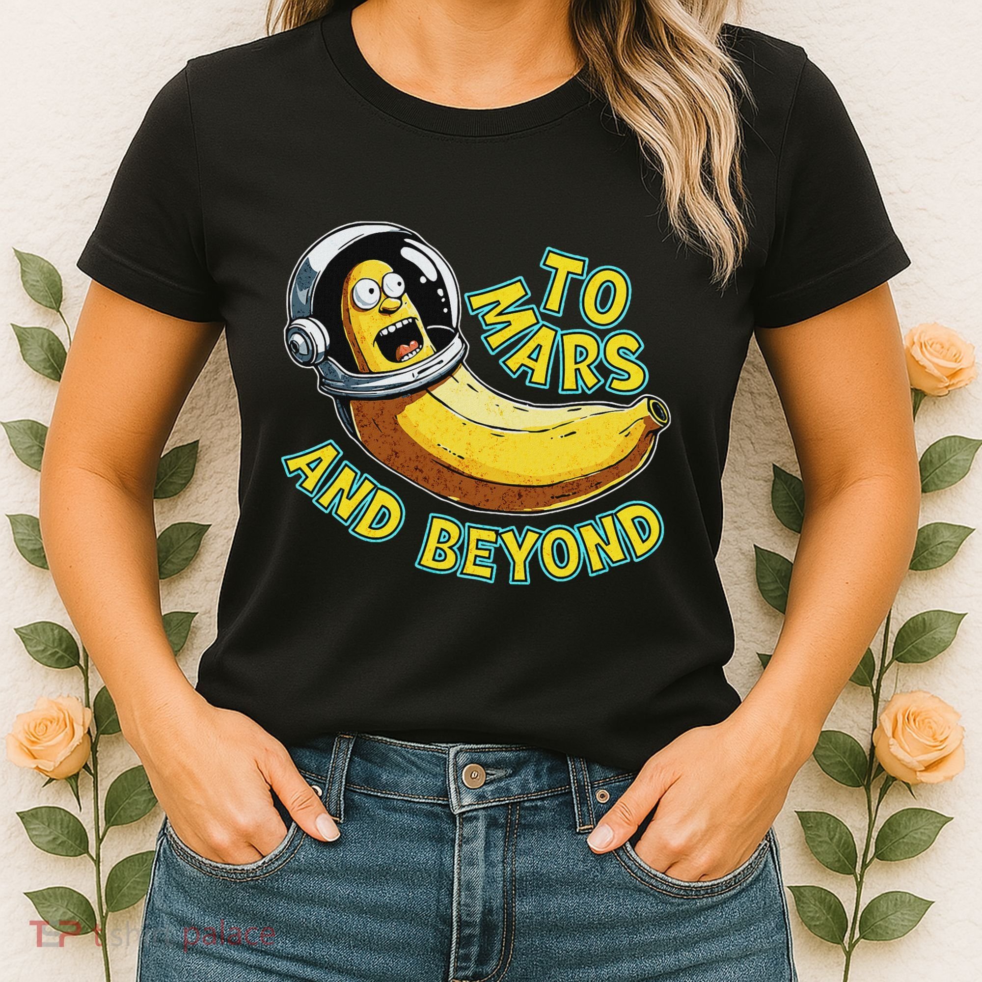 Funny Banana In Space To Mars And Beyound Star Astronaut Women's T-Shirt