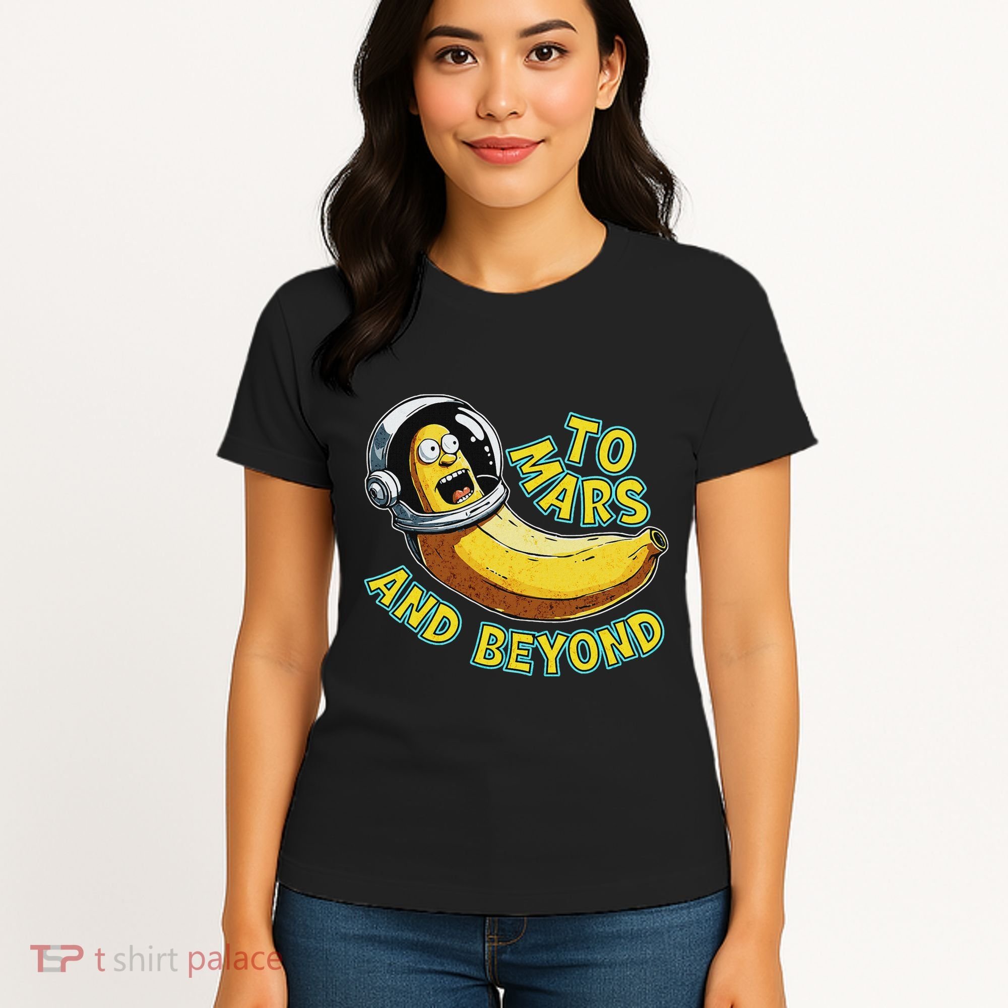 Funny Banana In Space To Mars And Beyound Star Astronaut Women's T-Shirt
