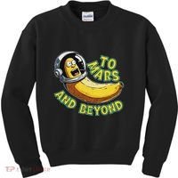 Funny Banana In Space To Mars And Beyound Star Astronaut Kids Sweatshirt thumb 0