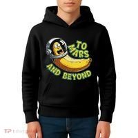 Funny Banana In Space To Mars And Beyound Star Astronaut Kids Hoodie thumb 4