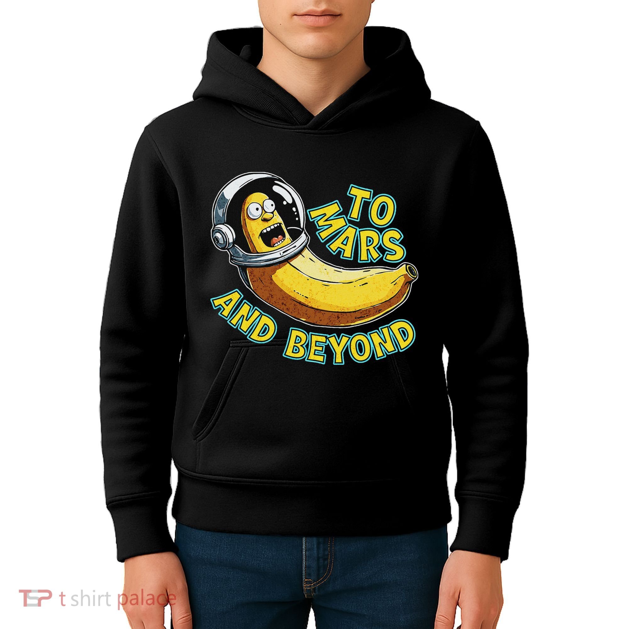 Funny Banana In Space To Mars And Beyound Star Astronaut Kids Hoodie