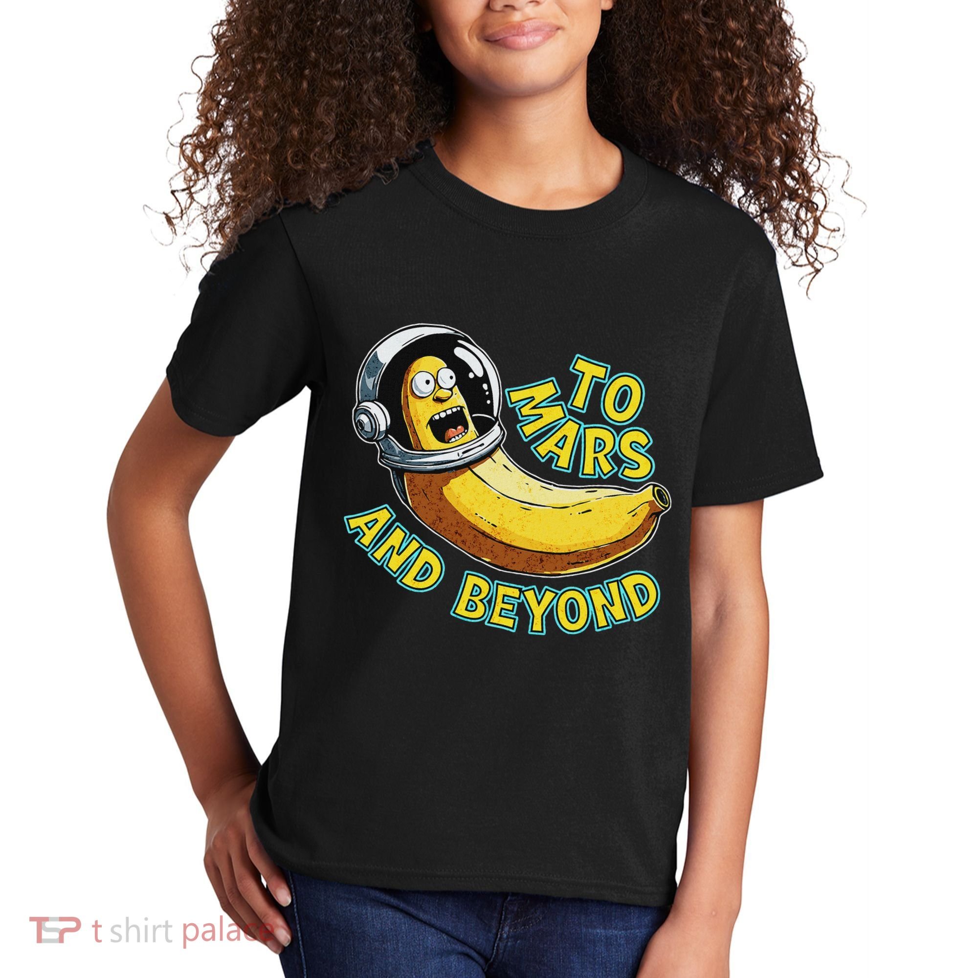 Funny Banana In Space To Mars And Beyound Star Astronaut Kids T-Shirt