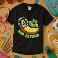 Funny Banana In Space To Mars And Beyound Star Astronaut Kids T-Shirt thumb 3