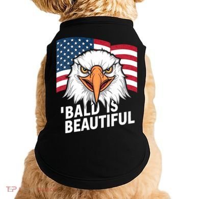 Funny Bald Is Beautiful Independence Day 4th July Eagle Gift Doggie Tank