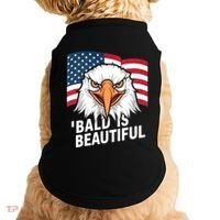 Funny Bald Is Beautiful Independence Day 4th July Eagle Gift Doggie Tank thumb 0