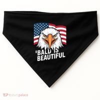 Funny Bald Is Beautiful Independence Day 4th July Eagle Gift USA-Made Doggie Bandana thumb 0