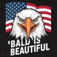 Funny Bald Is Beautiful Independence Day 4th July Eagle Gift Long Sleeve Shirt thumb 2