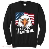 Funny Bald Is Beautiful Independence Day 4th July Eagle Gift Sweatshirt thumb 0
