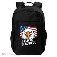 Funny Bald Is Beautiful Independence Day 4th July Eagle Gift Backpack thumb 0
