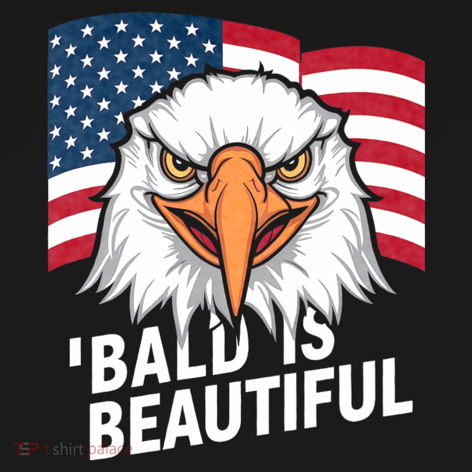 Funny Bald Is Beautiful Independence Day 4th July Eagle Gift Backpack